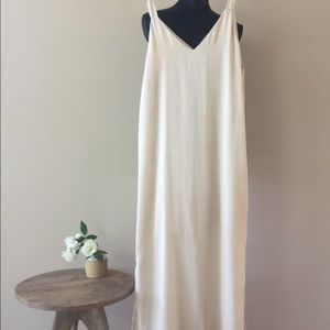 Midi Cream Silky Slip Dress